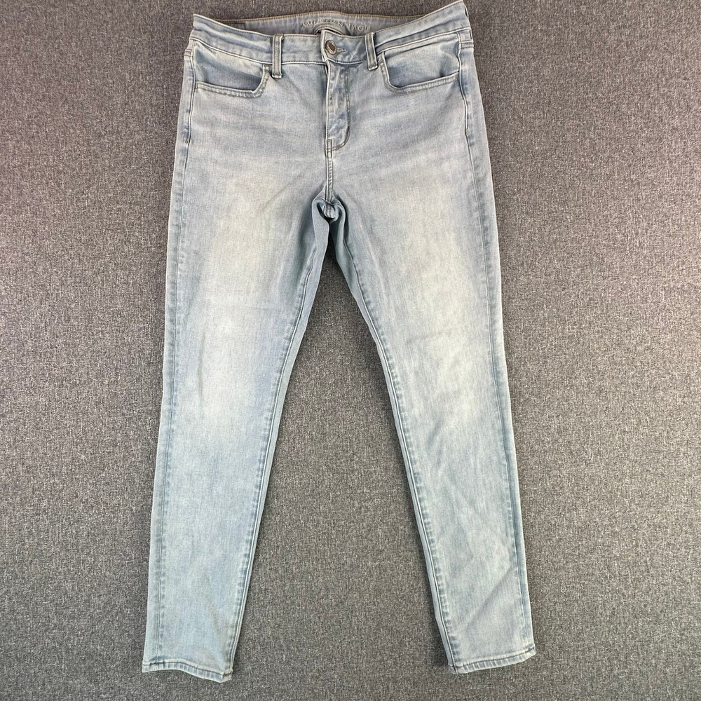 American Eagle Jegging Womens 12 360 Next Level Stretch Light Blue Slim Denim